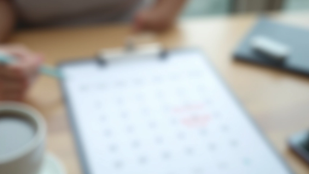 Calendário de parede com data marcada e caneta ao lado